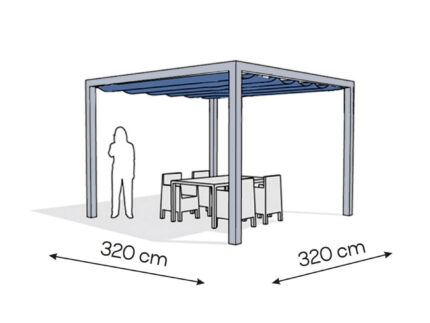 Pergola aluminiowa PW 320 x 320 cm - Srebrny