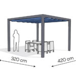 Pergola aluminiowa PW 320 x 420 cm - Antracyt