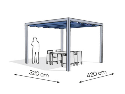 Pergola aluminiowa PW 320 x 420 cm - Srebrny