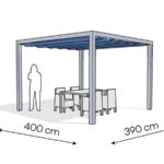 Pergola aluminiowa PW 400 x 390 cm - Srebrny