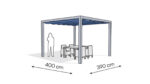 Pergola aluminiowa PW 400 x 390 cm - Srebrny